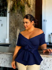 Blusa megan azul turqui