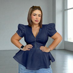 Blusa ariel azul turqui