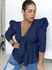 Blusa victoria azul turqui
