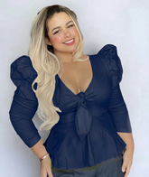 Blusa victoria azul turqui