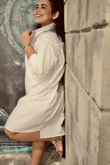 Vestido Talego Boyfriend blanco hueso