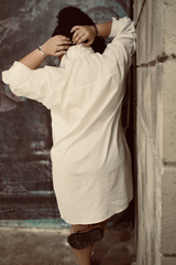 Vestido Talego Boyfriend blanco hueso
