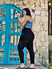 Pantalón Negro Moldeador con control de abdomen skinny stretch