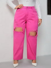 Jean pierna recta fucsia