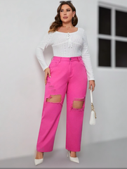 Jean pierna recta fucsia