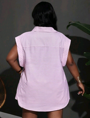 Set rayas rosa de shorts y camisa