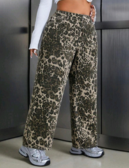 Jean de pierna recta animal print
