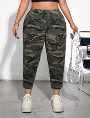 Jean mom camuflado stretch