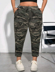 Jean mom camuflado stretch