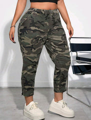 Jean mom camuflado stretch