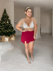 Top diamante con brasier incluido