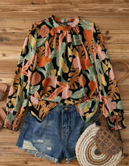 blusa floral plus size