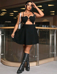 Vestido de jean negro corazones