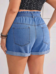 Short de jean con cinturón