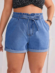 Short de jean con cinturón