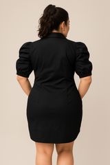 Vestido talego mango negro