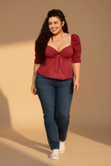 Blusa push up vino tinto