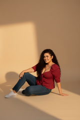 Blusa push up vino tinto