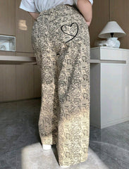 Jean de pierna recta serpiente