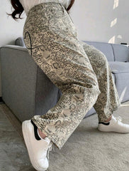 Jean de pierna recta serpiente