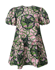 Vestido manga globo estampado