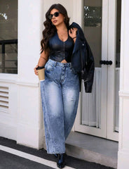 Jean Net Azul Holgado