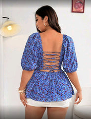 Blusa floral de espalda descubierta