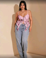 Blusa crop stretch rosa