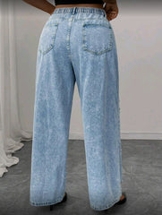 Jean ancho de perlas