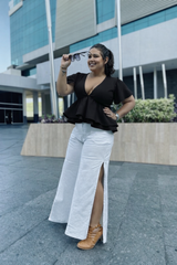 Blusa Fiore stretch negra