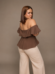 Blusa Sofía mocha mousse