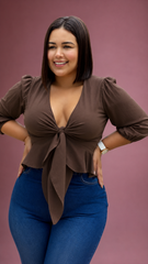 Blusa vacilé mocha mousse