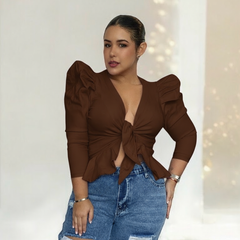 Blusa Roma mocha mousse