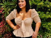 Blusa push-up beige