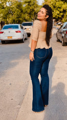 Blusa push-up beige