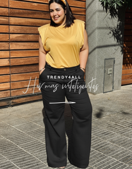 Pantalón talle medio bota recta negro