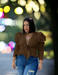 Blusa Roma mocha mousse