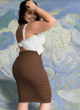 Falda lápiz moldeadora mocha mousse