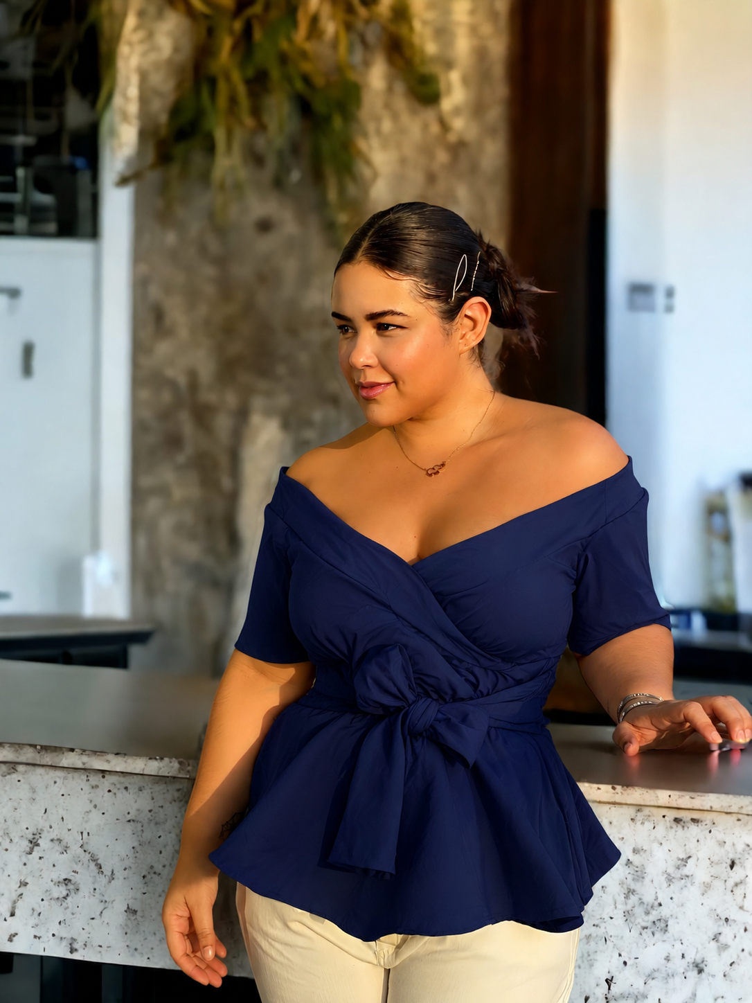 Blusa megan azul turqui