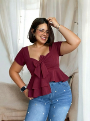 Blusa emma vino tinto