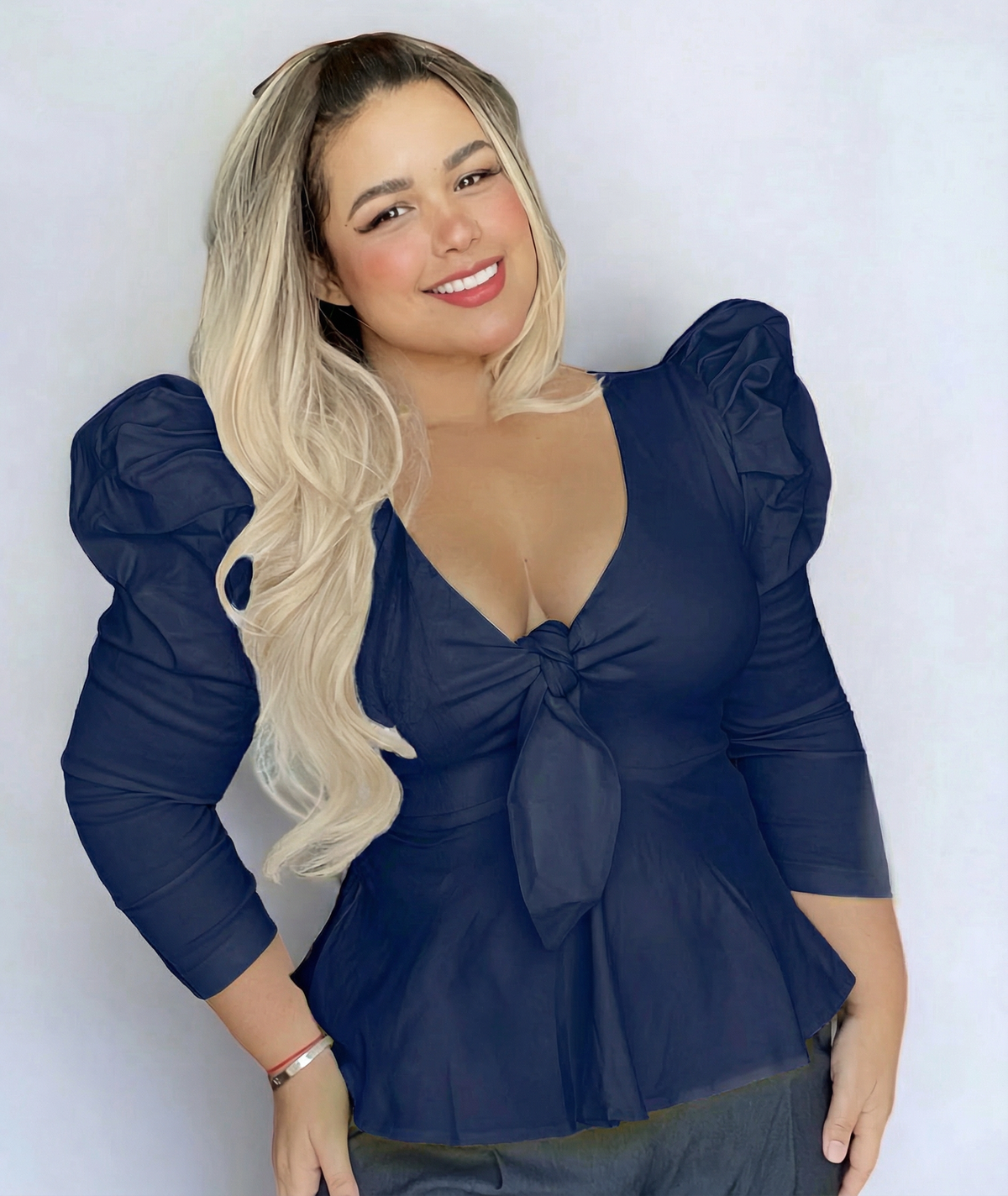 Blusa victoria azul turqui