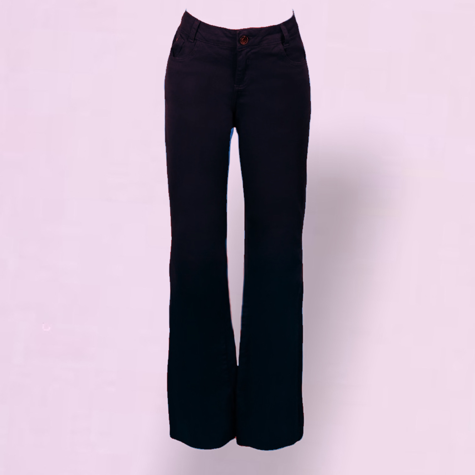 Pantalón talle medio bota recta negro