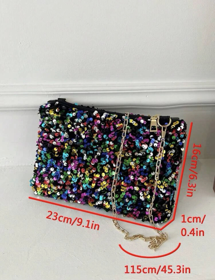 Bolso tipo clutch de lentejuelas