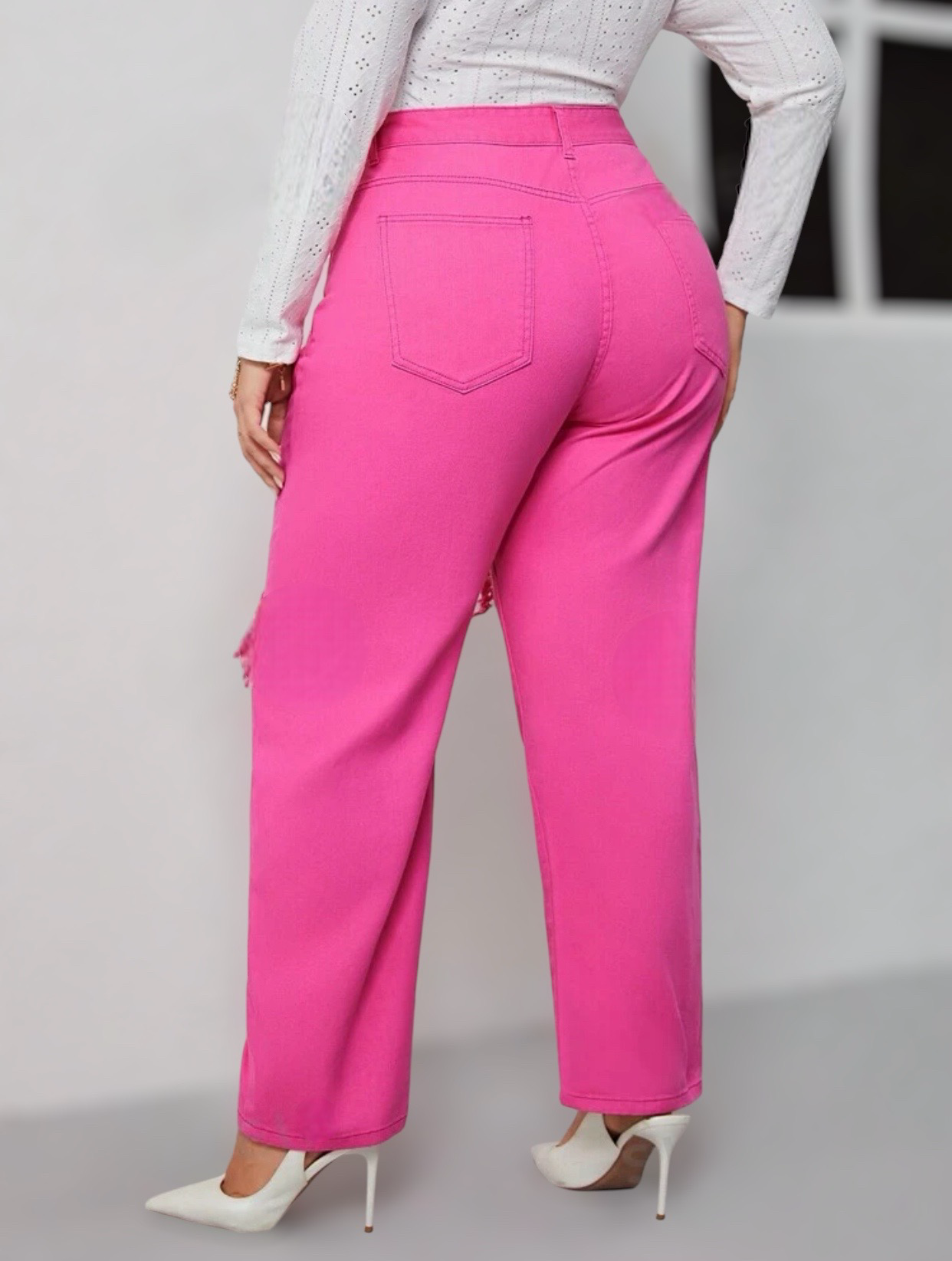 Jean pierna recta fucsia