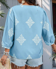 blusa cuello v plus size