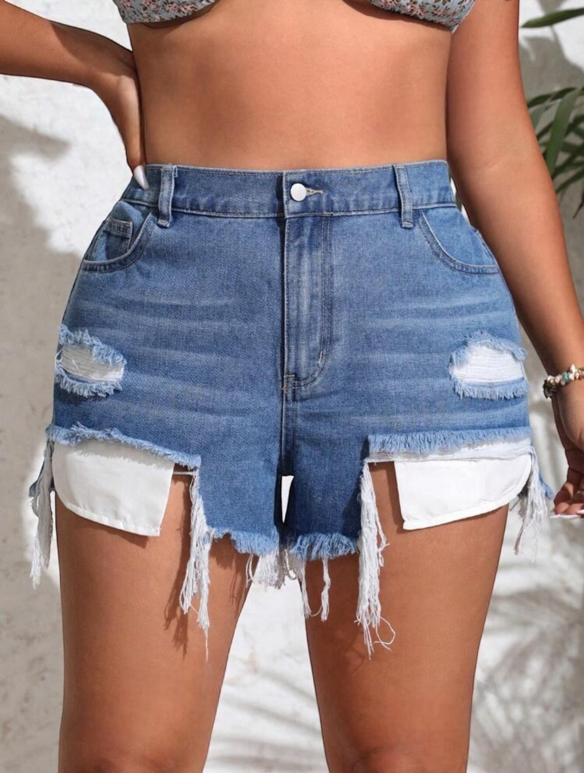 Short de jean con bolsillos