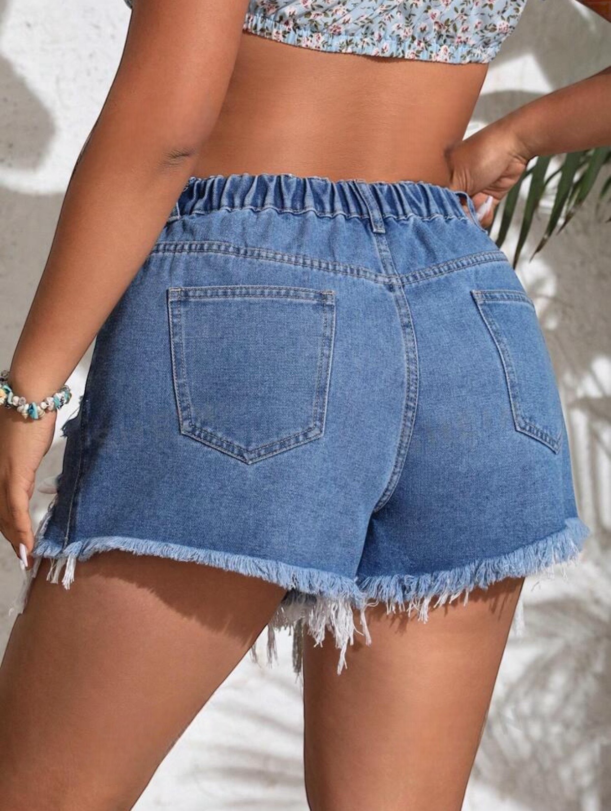 Short de jean con bolsillos