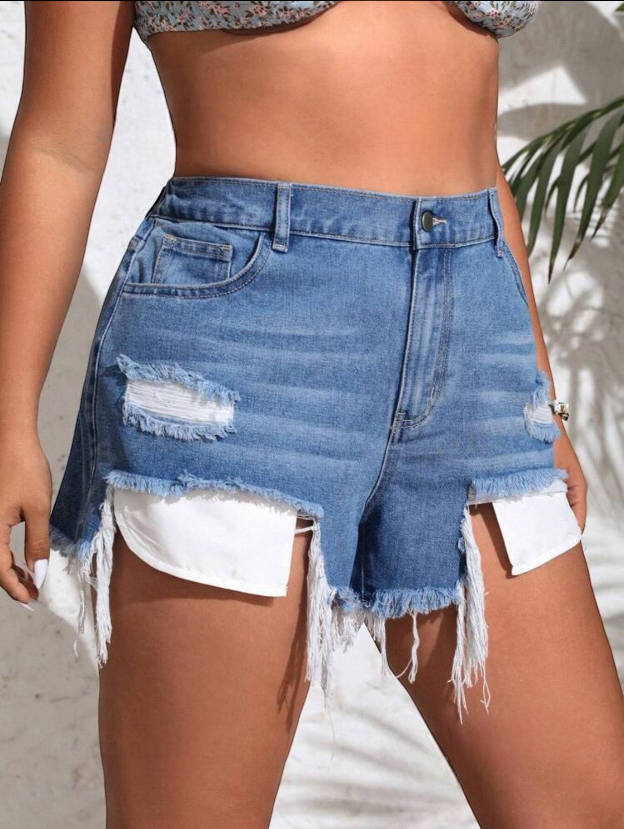 Short de jean con bolsillos