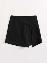Falda short stretch de tiro alto con abertura