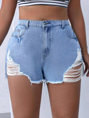 Short de jean con desgarros